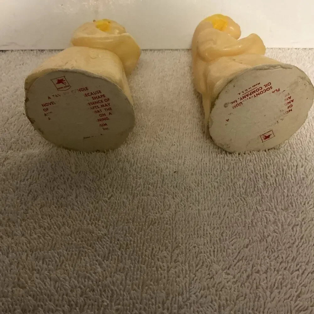 Vintage Pair Of Choral Girls Candles By Tavern Candle Company Unburned